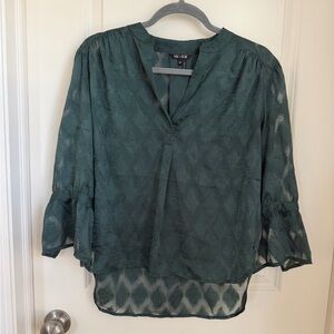 NIC+ZOE Sheer Teal Blouse